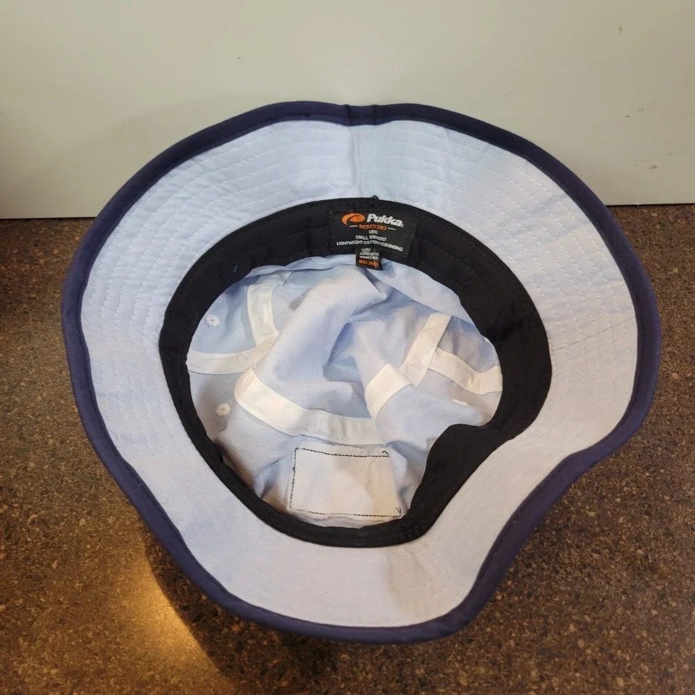 Pukka Small Brim Bucket Hat Womens L/XL Blue Cotton Lightweight Visor Binding